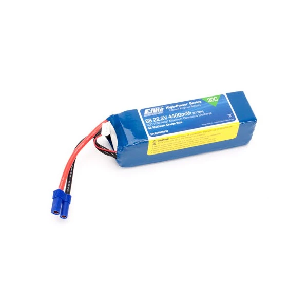 E-Flite 4400mAh 6S 22.2V 30C LiPo, 10AWG EC5